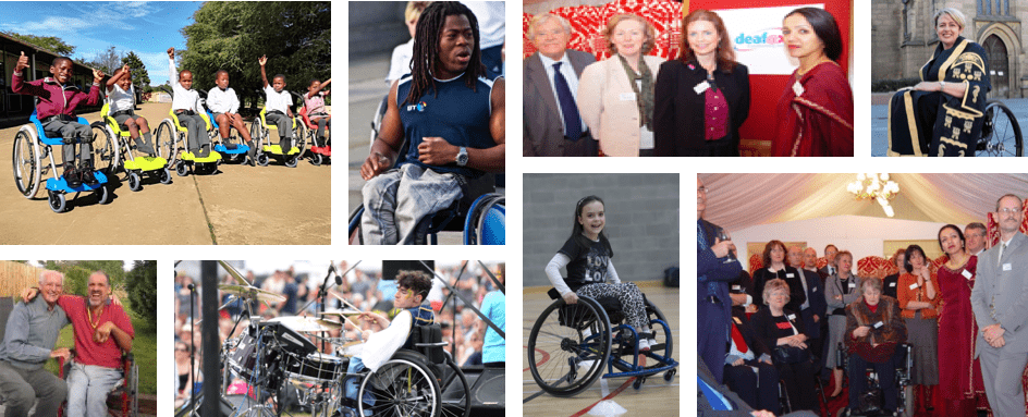 A collection of photographs of children, young people and and adults with disabilities